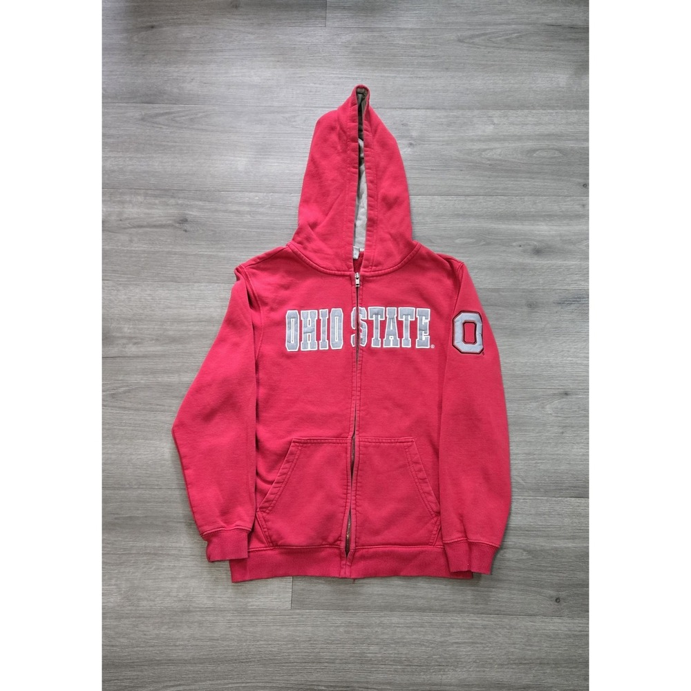 Colosseum Ohio State Buckeyes Youth Size Medium Full Zip Hoodie Embroidered